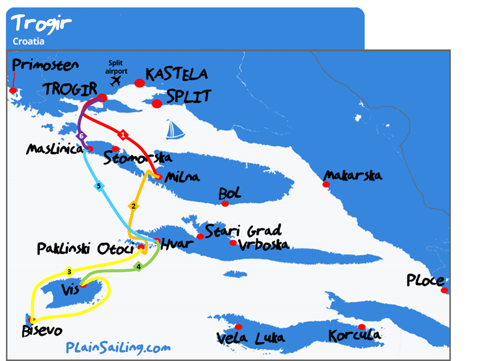 Trogir - 6 day sailing itinerary